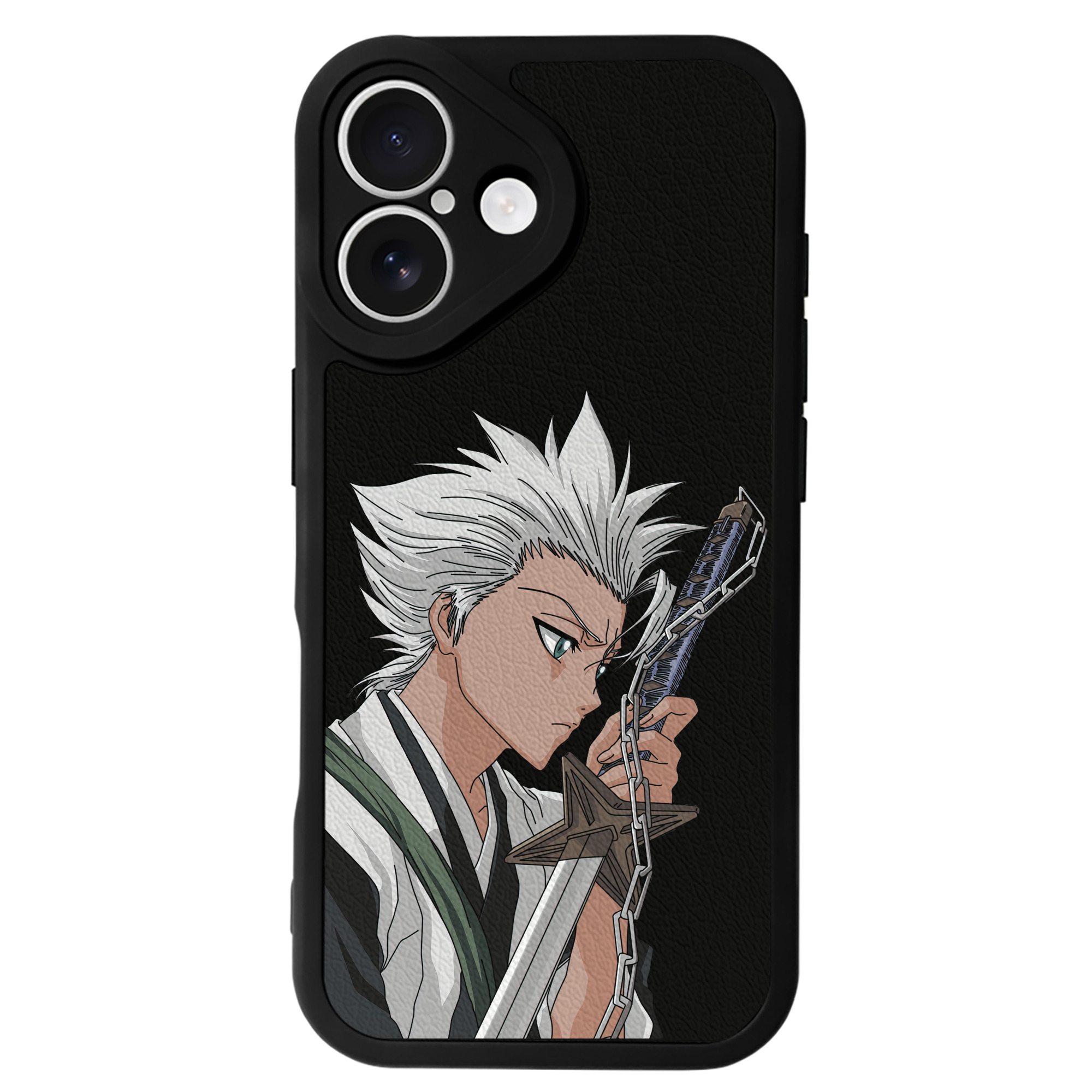 （画像用） ブリーチ 日番谷冬獅郎（ひつがや とうしろう） BLEACH Hitsugaya Toushirou 【iPhone 16シリーズ対応】シリコンスマホケース（レザー調） 材質：シリコン
